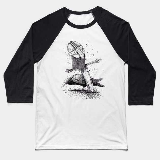 crow Baseball T-Shirt by rudoi